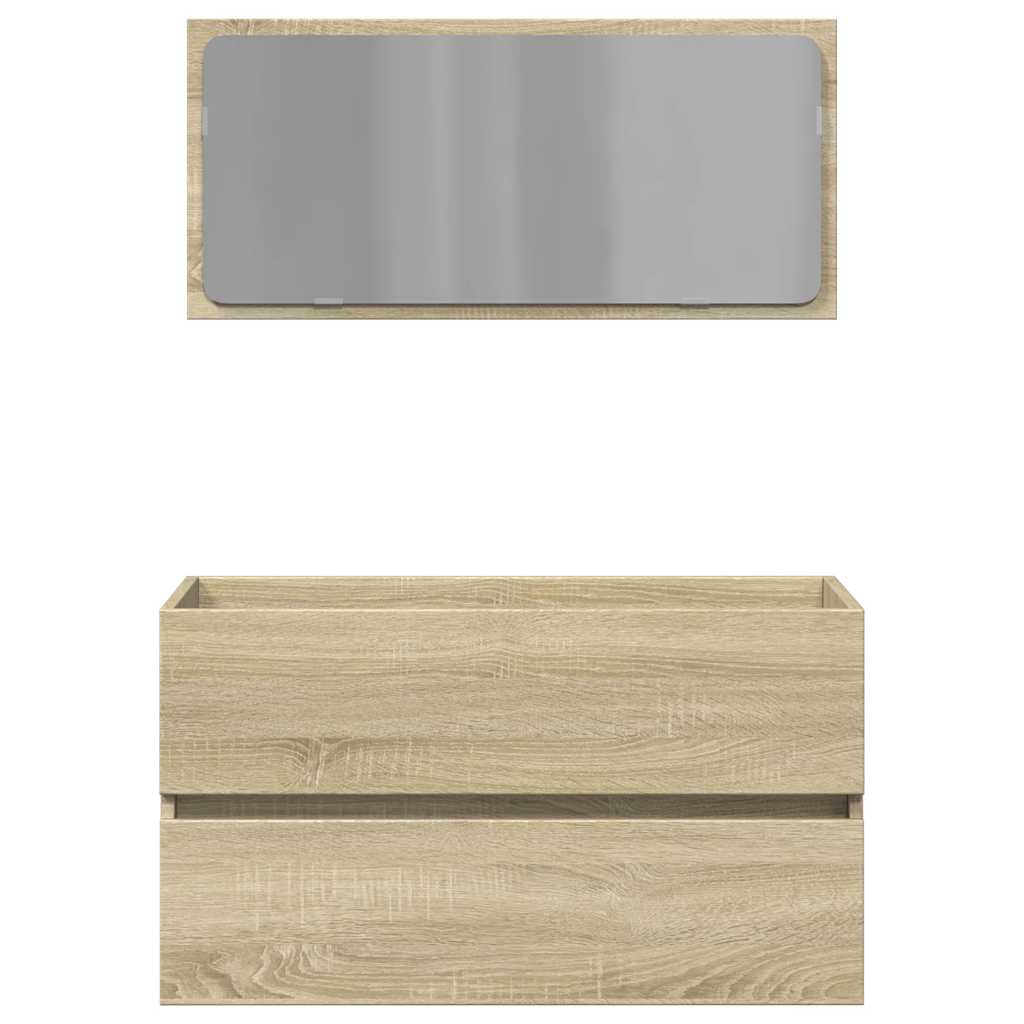 2-tlg. Badmöbel-Set Weiß Holzwerkstoff