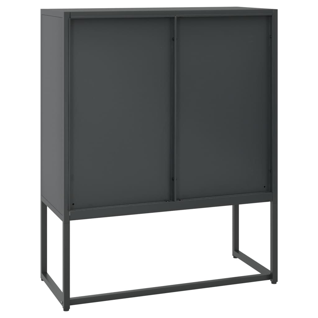 Highboard Schwarz 80x35x135 cm Stahl