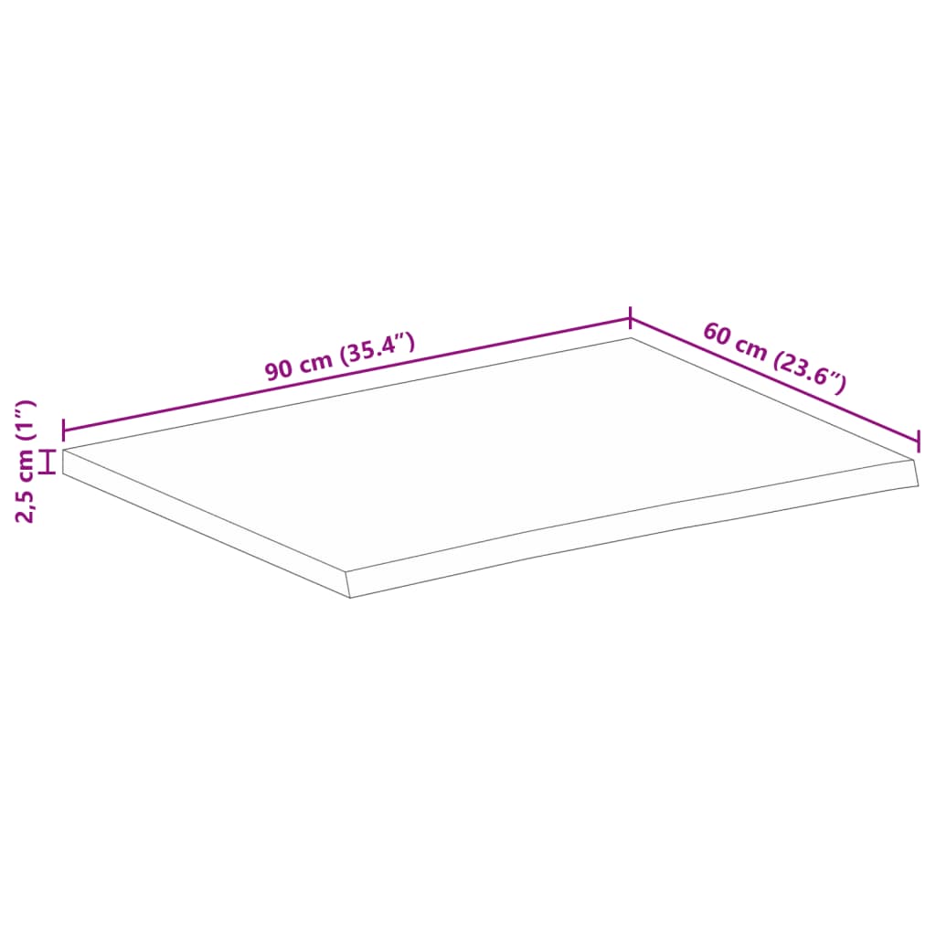 Wandregal 40x20x2,5 cm Rechteckig Massivholz Akazie Baumkante
