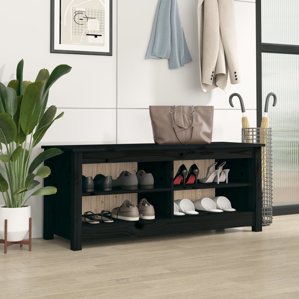 Schuhbank Weiß 70x38x45,5 cm Massivholz Kiefer