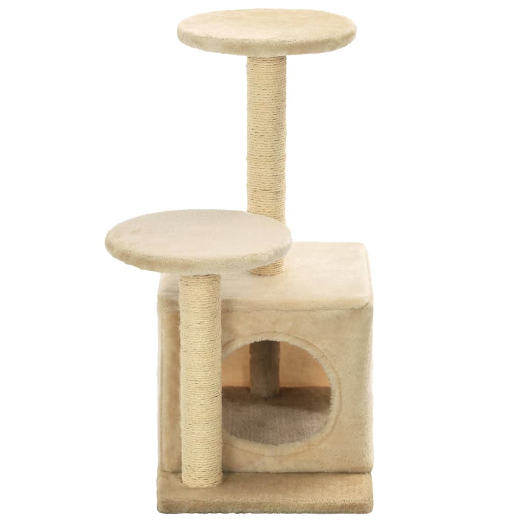 Katzenbaum mit Sisal-Kratzsäulen 60 cm Grau