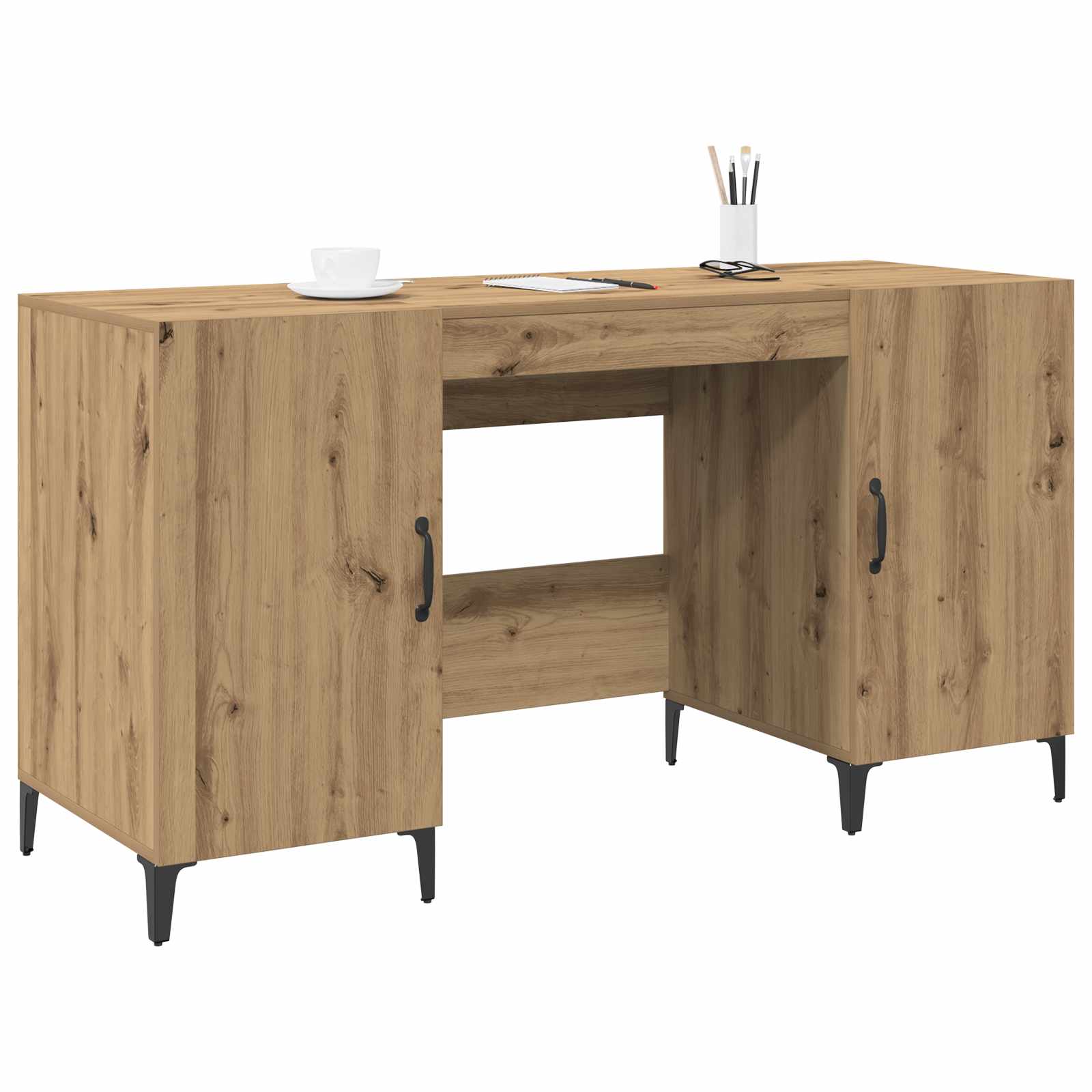 Schreibtisch mit Tür Altholz 140 x 50 x 75 cm Holzwerkstoff