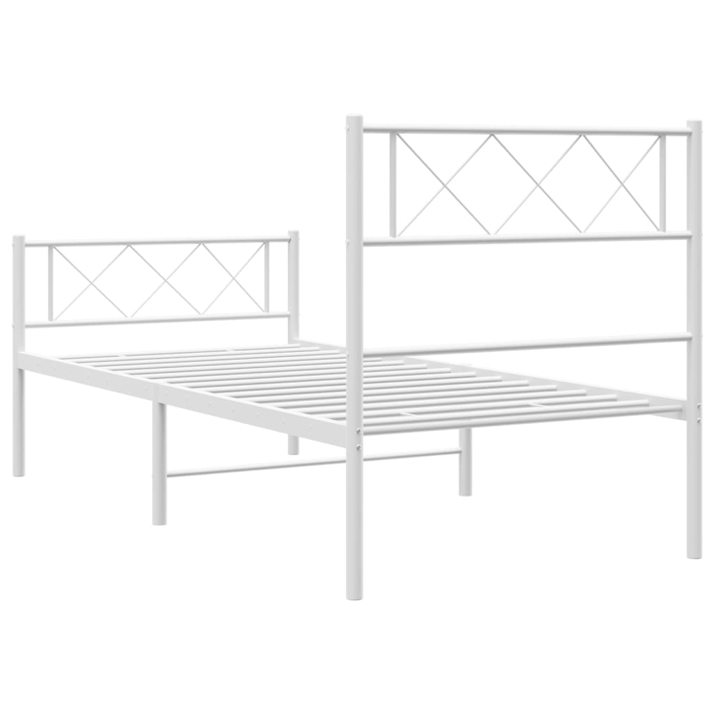 Bettgestell mit Kopfteil Metall Schwarz 100x190 cm