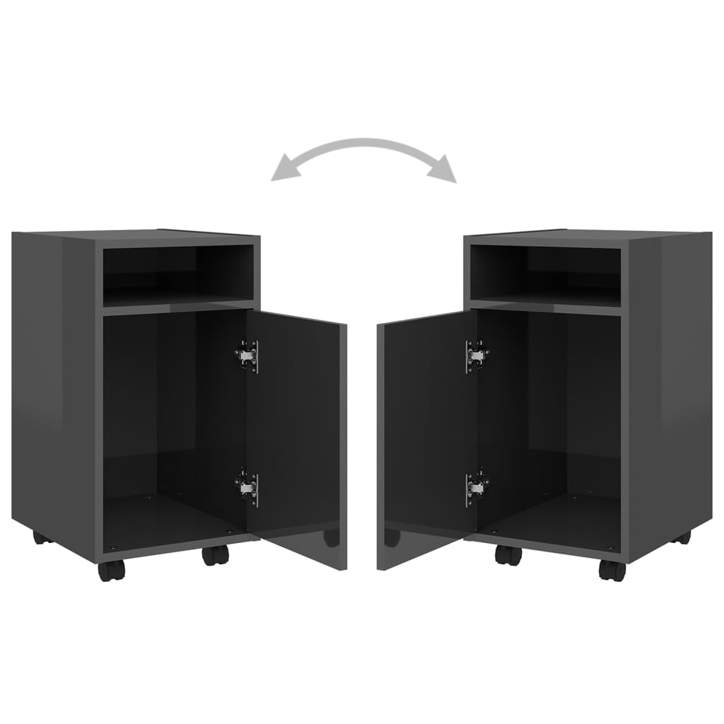 Beistellschrank mit Rollen Weiß 33x38x60 cm Holzwerkstoff