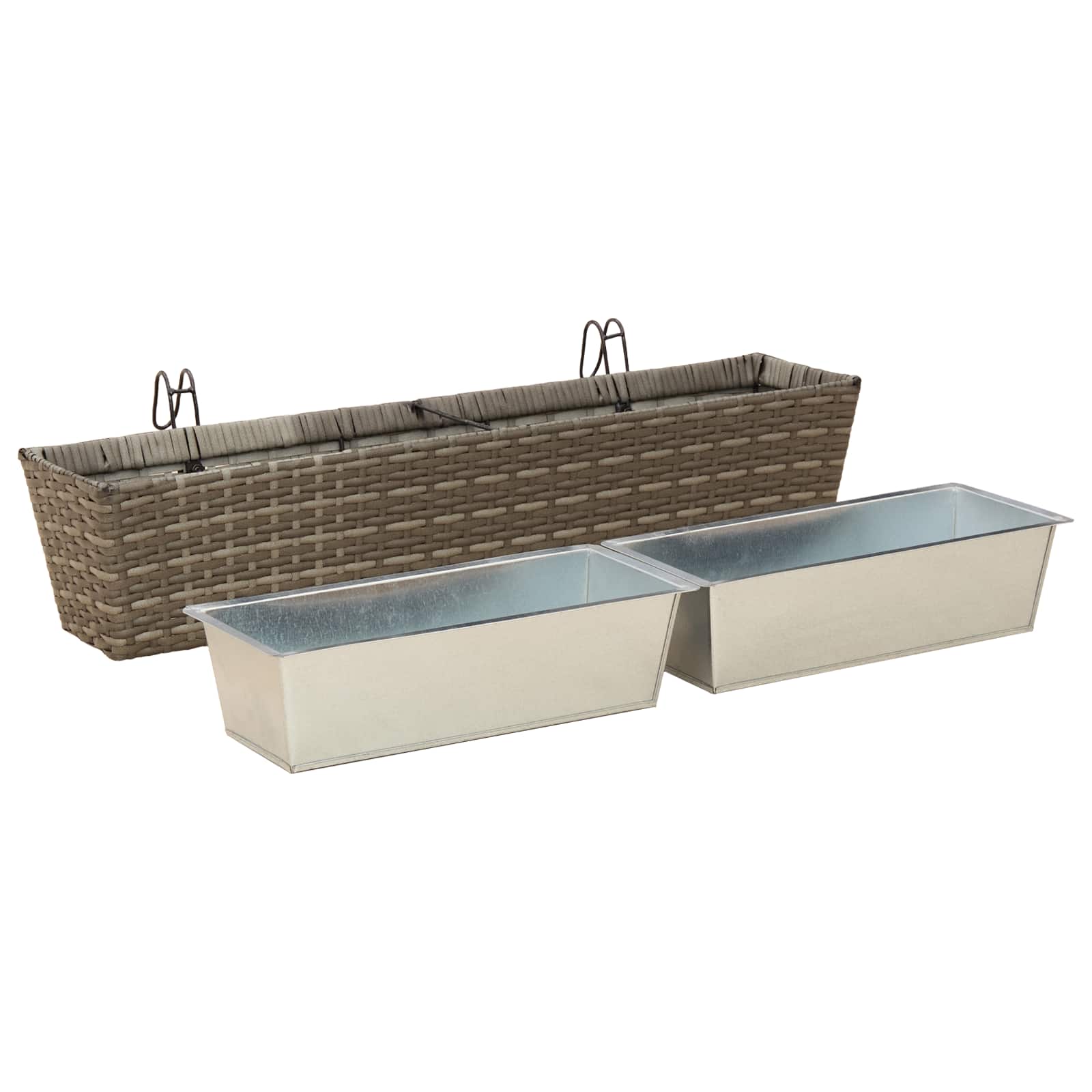 Balkon 2 pcs Schwarz 50 x 17 x 17 cm Metall
