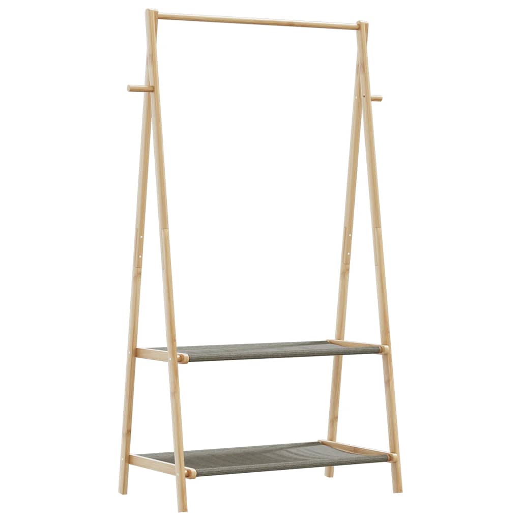Kleiderständer mit Ablagen und Rollen 96x45,5x155,5 cm Bambus
