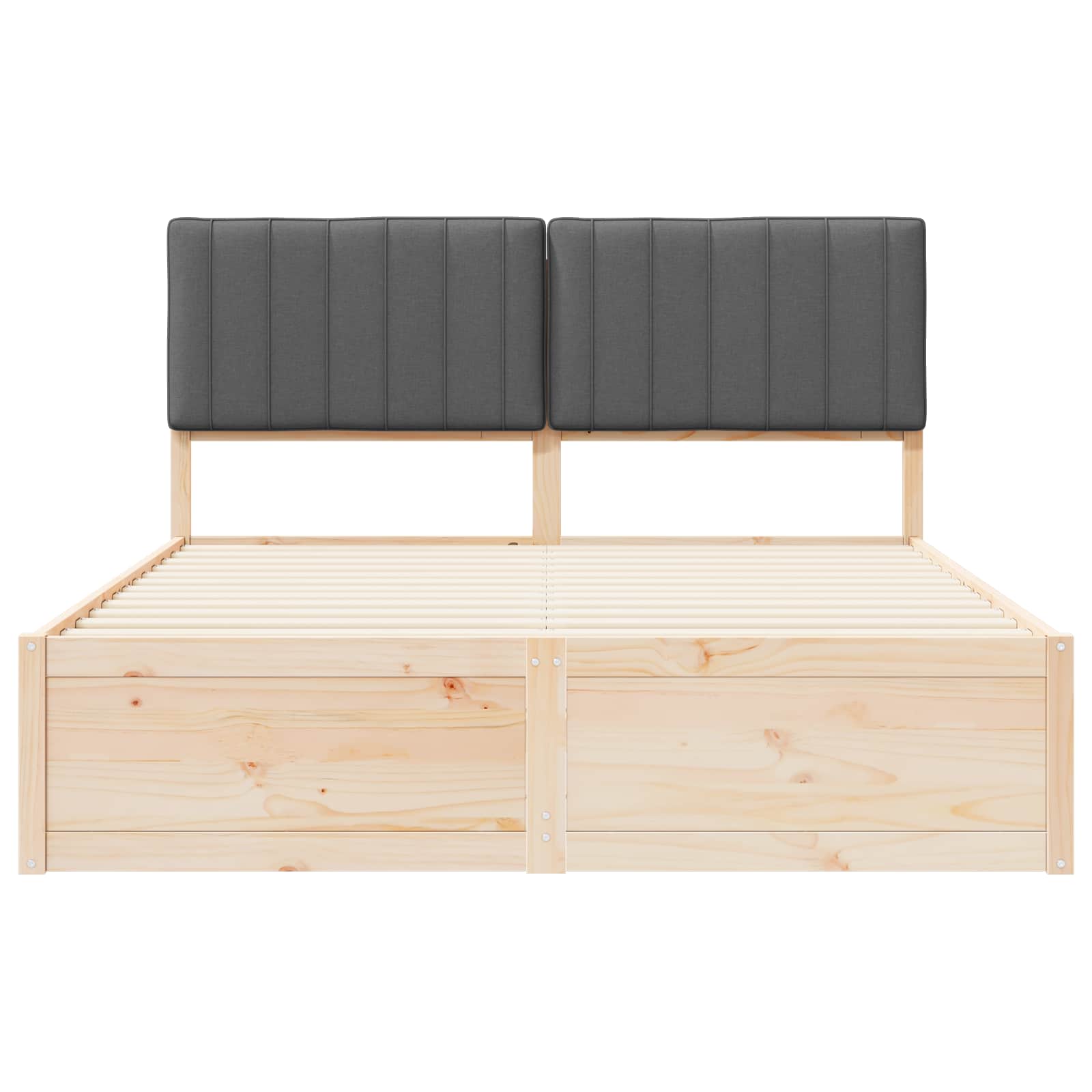 Bettgestell mit gepolstertem Kopfteil Hellgrau 200 x 200 cm