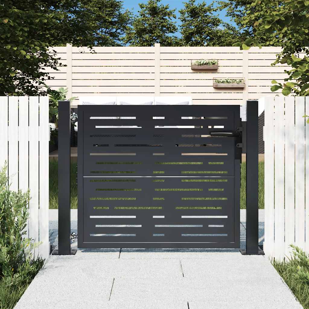 Gartentor Anthrazit 100x175 cm Stahl Quadratisches Design