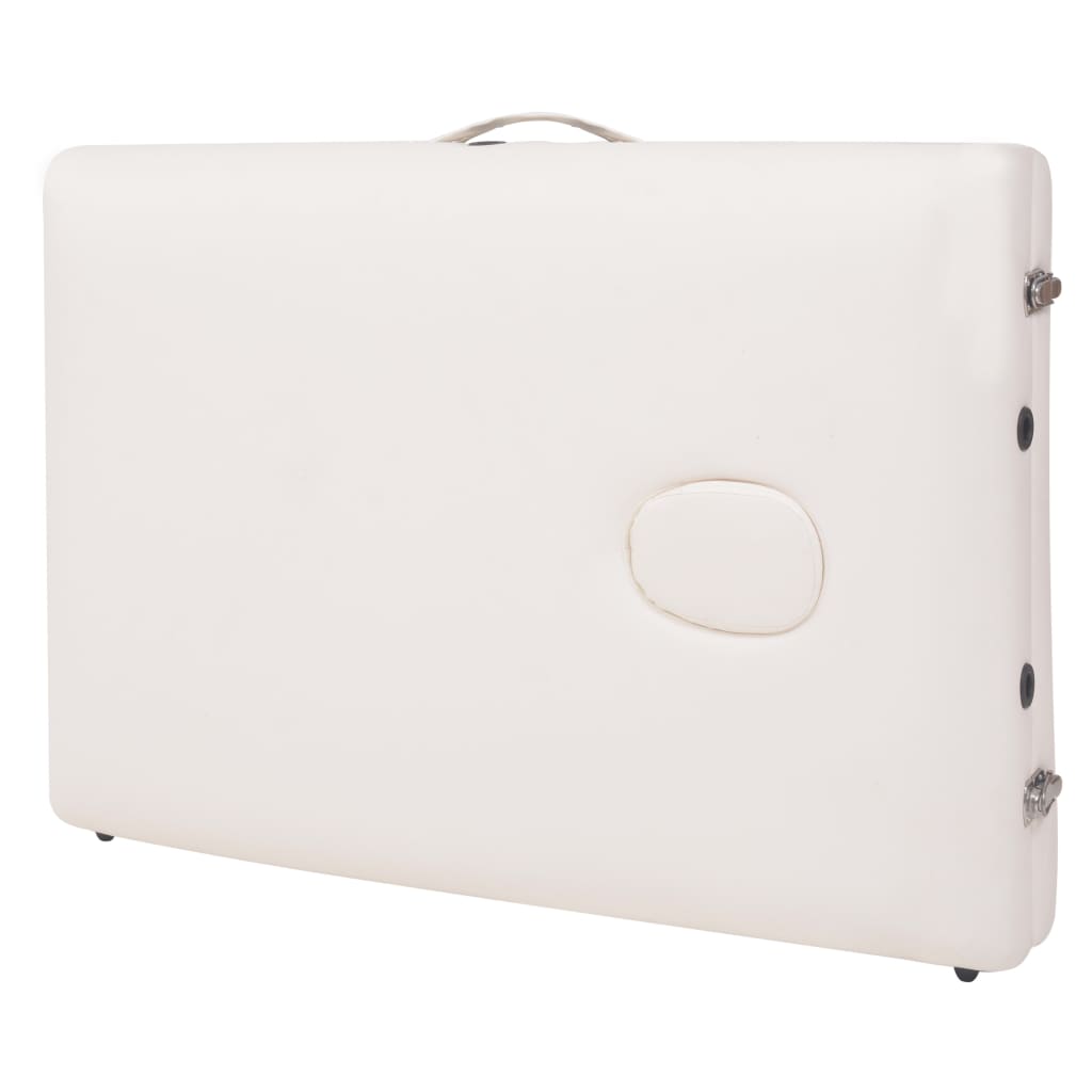 Massageliege 3-Zonen mit Hocker Klappbar 10 cm Sitz Schwarz