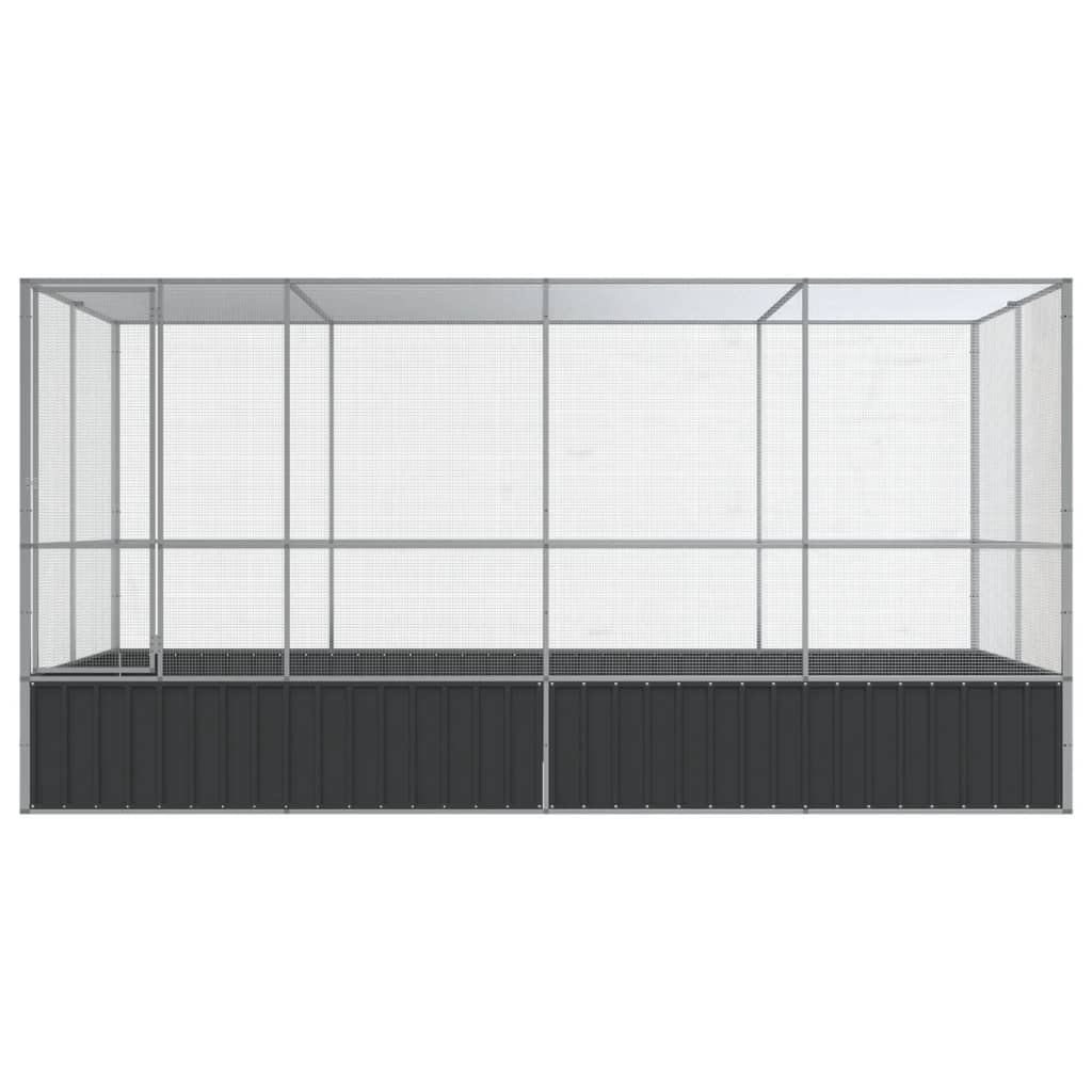 Voliere Silbern 210,5x107x212 cm Stahl