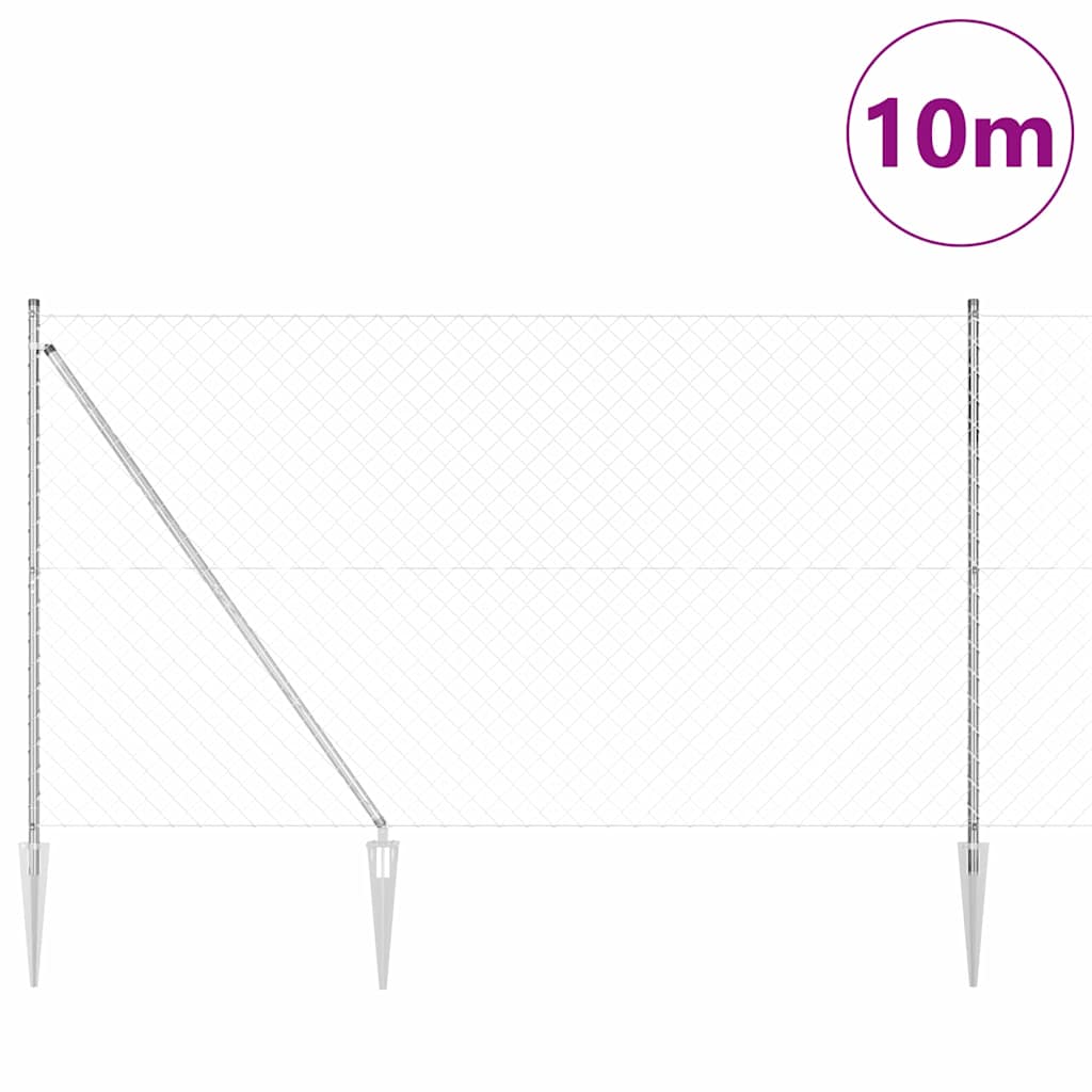 Outdoor Kettenglied-Zaun Erdfixierung 10 x 0,4 m Grün Netz