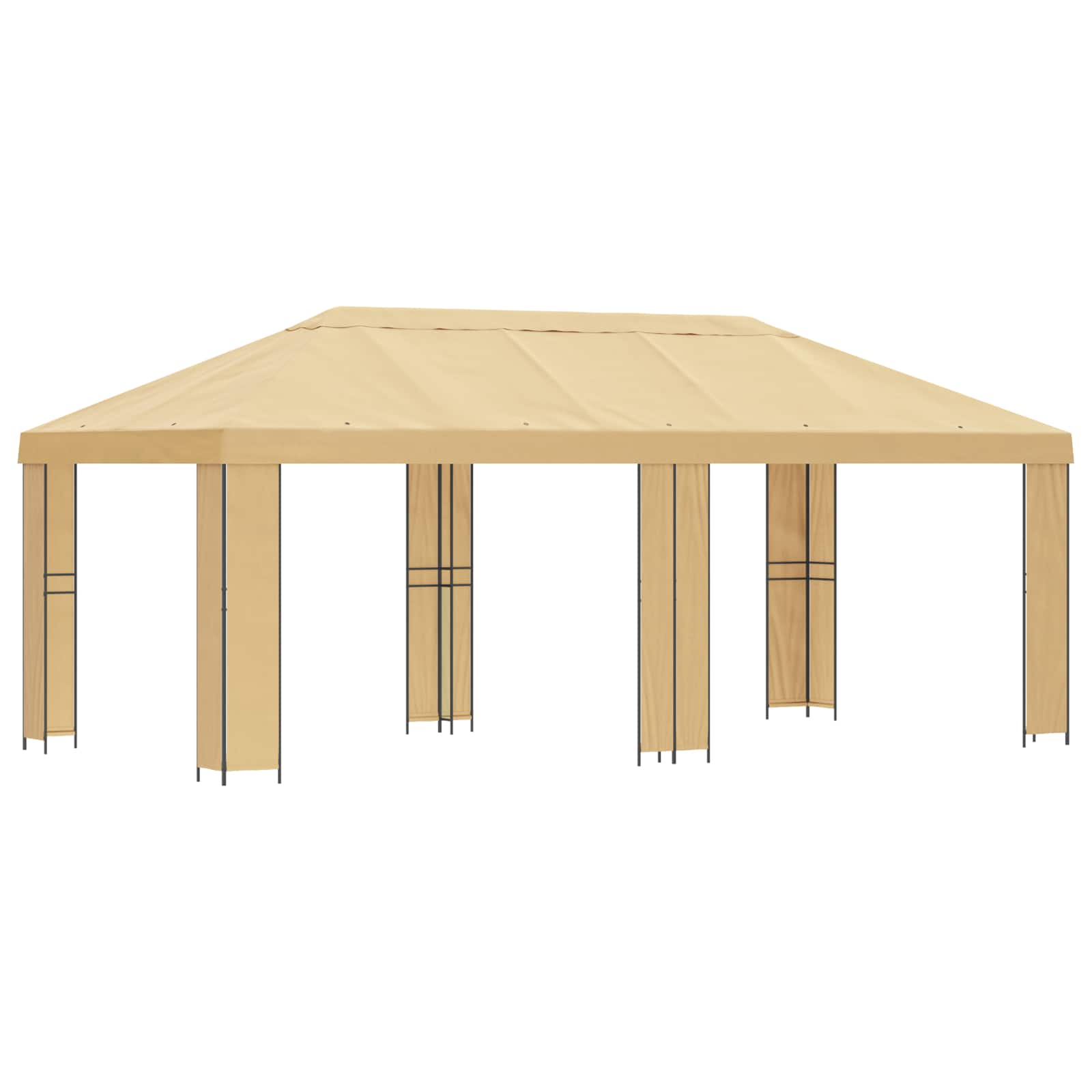 Garten Pavillon 6 x 3 m Beige Polyester und Stahl 190