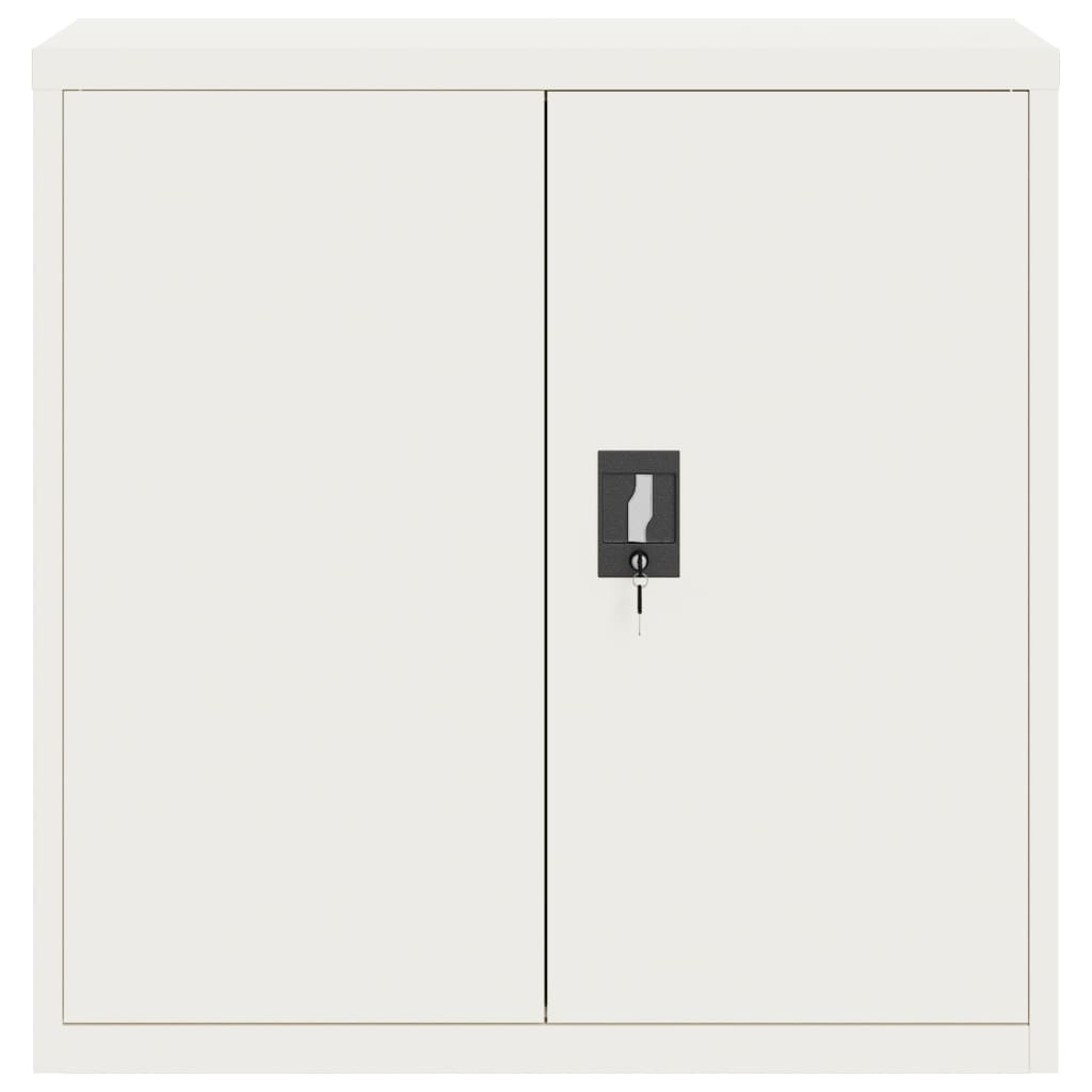 Aktenschrank mit 2 Türen Grau 90 cm Stahl