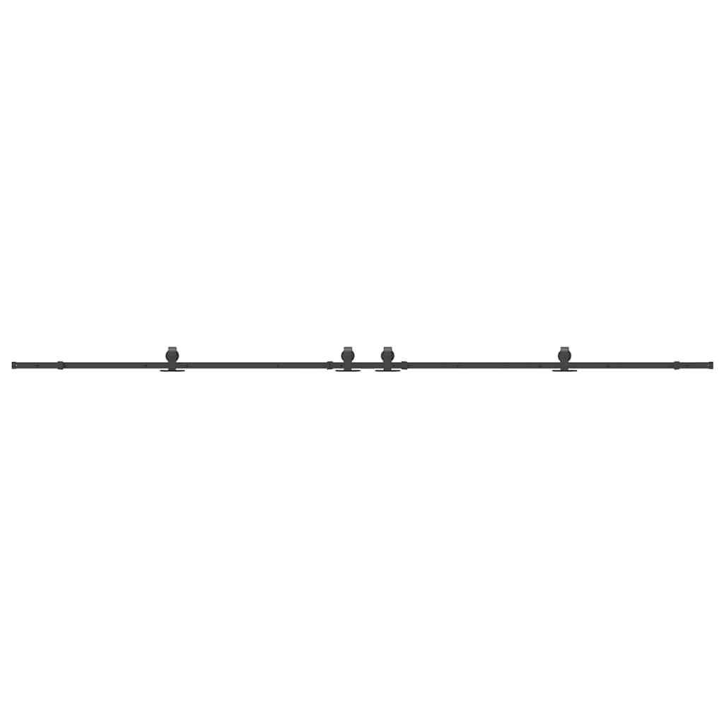 Schiebetürbeschlag-Set 366 cm Stahl Schwarz