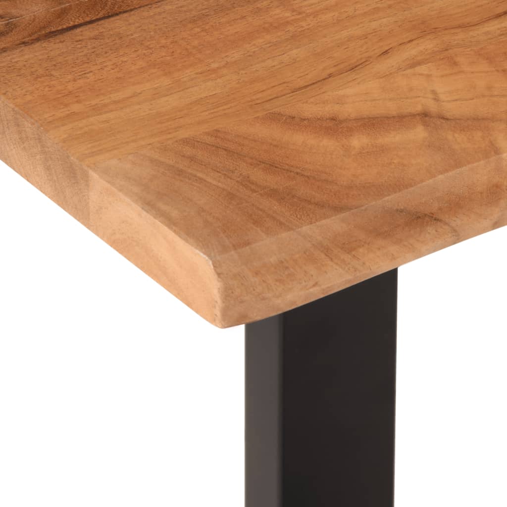 Sitzbank mit Naturkanten 110 cm Akazie Massivholz und Stahl