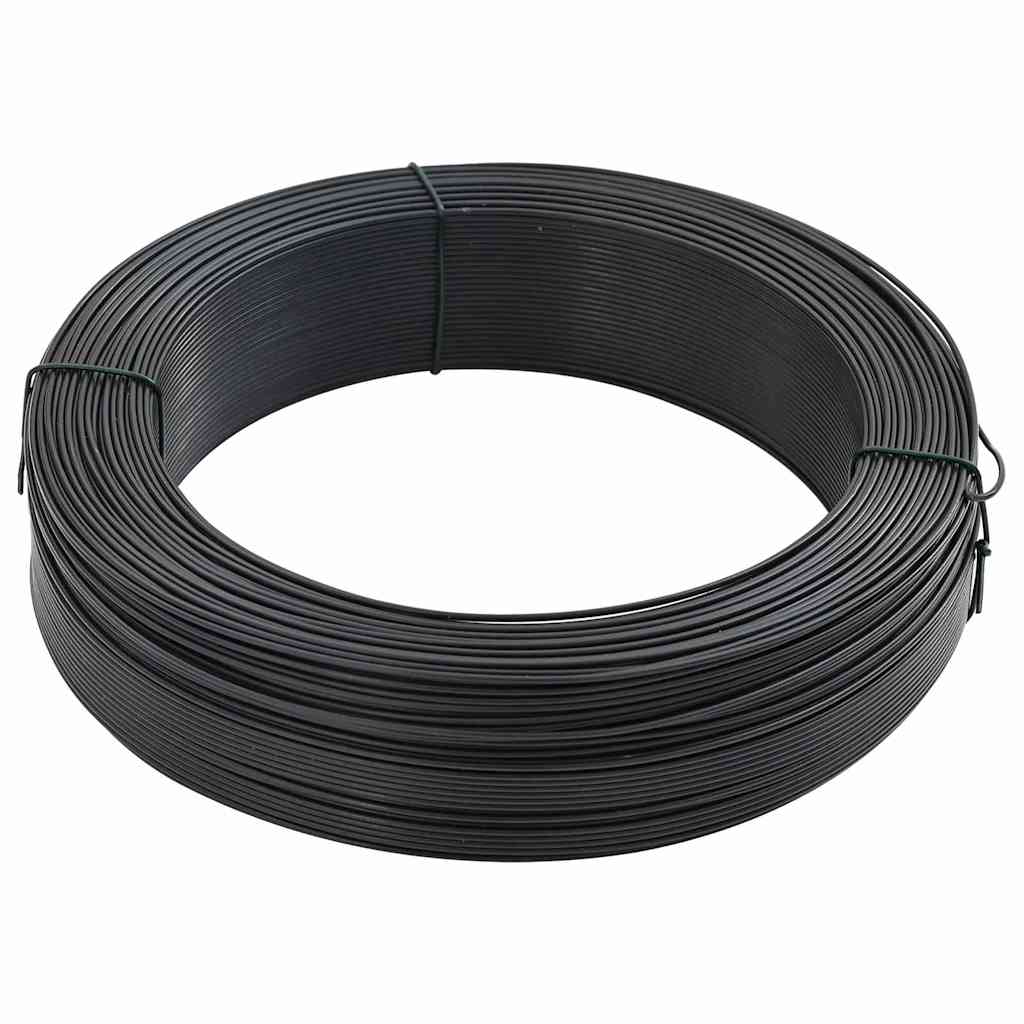 Zaun-Bindedraht 250 m 0,9/1,4 mm Stahl Schwarzgrün