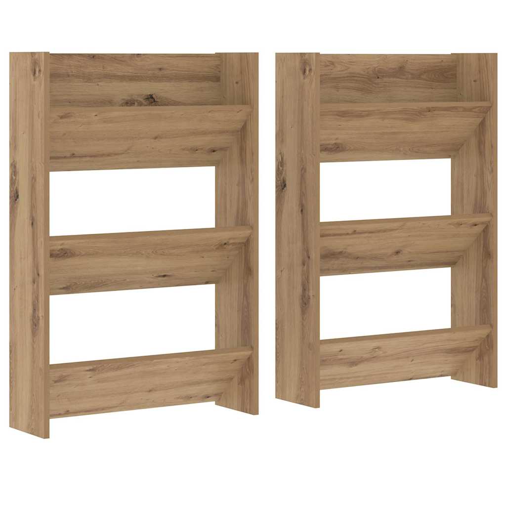 Wand-Schuhschränke 4 Stk. Weiß 60x18x60 cm Holzwerkstoff