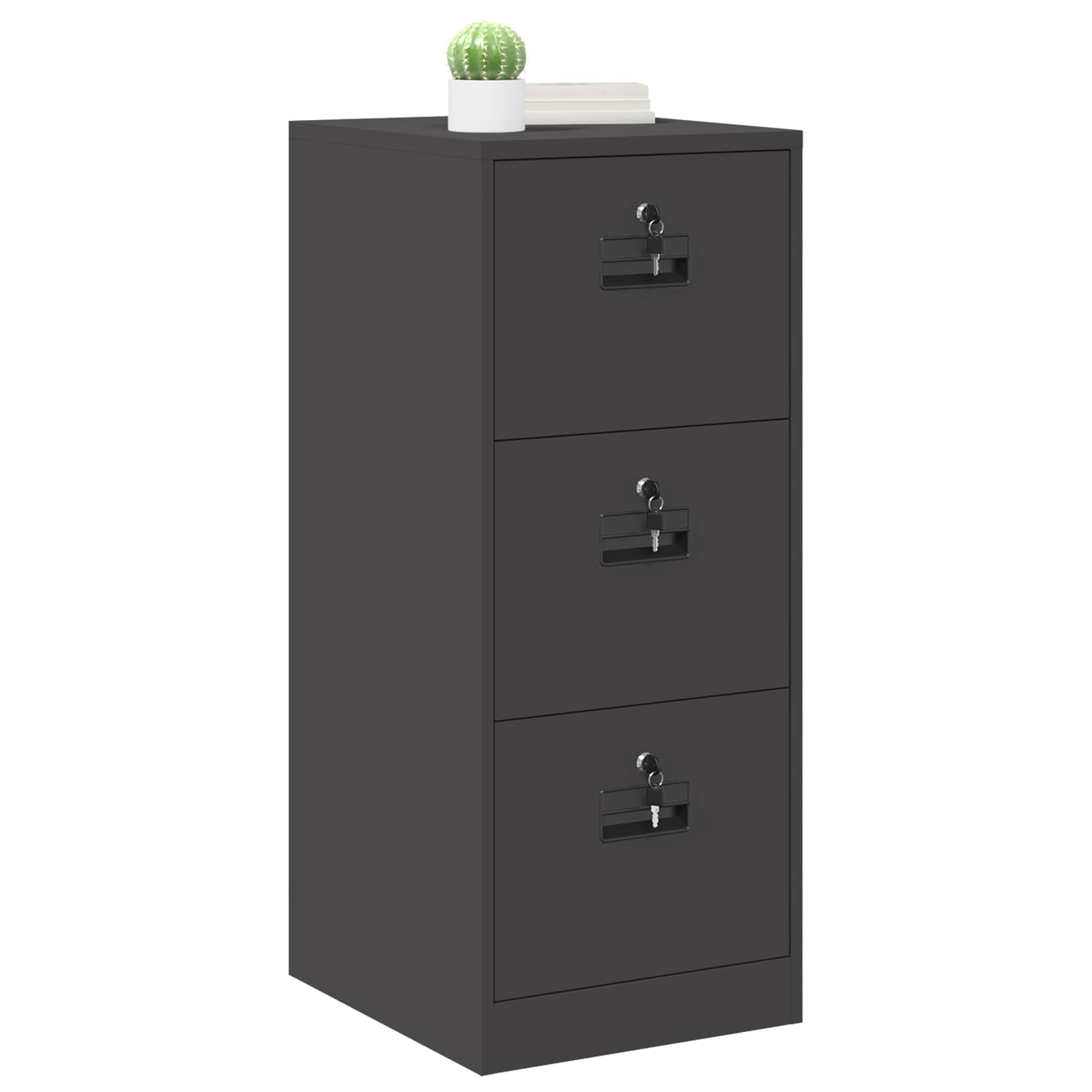Aktenschrank 2 pcs Schwarz 44 x 50 x 139 cm Kaltgewalzter Stahl