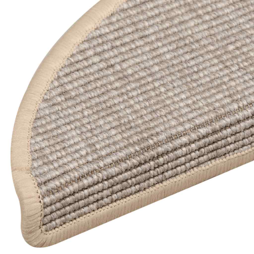 Stufenmatten 15 Stk. 56x17x3 cm Beige und Grau Halbrund