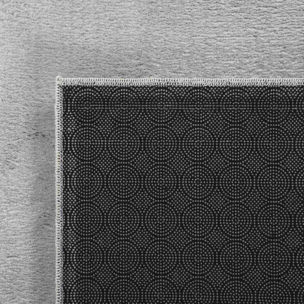 Teppich Waschbar Flauschig Kurzflor 160x230 Rutschfest Schwarz