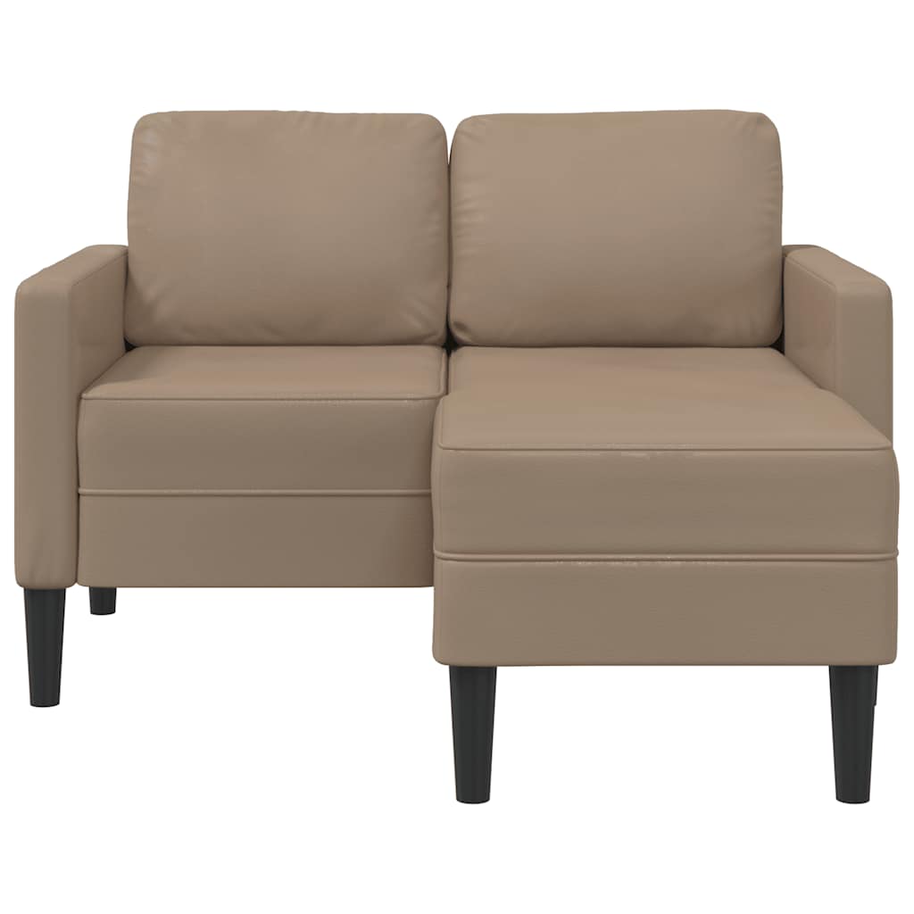 2-Sitzer-Sofa mit Chaiselongue L-förmig Schwarz 125 cm Kunstleder