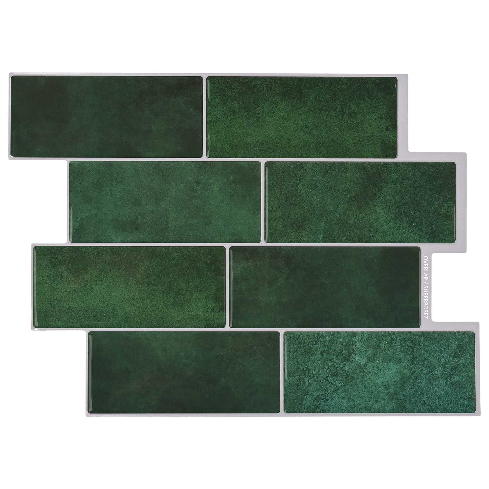 U-Bahn-Fliese 10 pcs Weiß Grau 29 x 21 cm Polyurethan und PET
