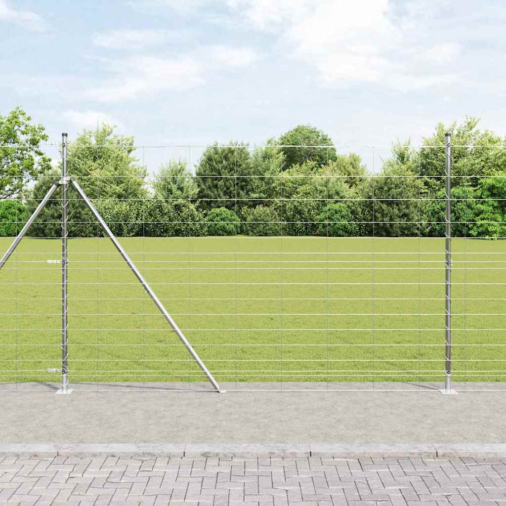 Ground Fix Geschweißter Drahtzaun 25 x 0,8 m Silber Netz