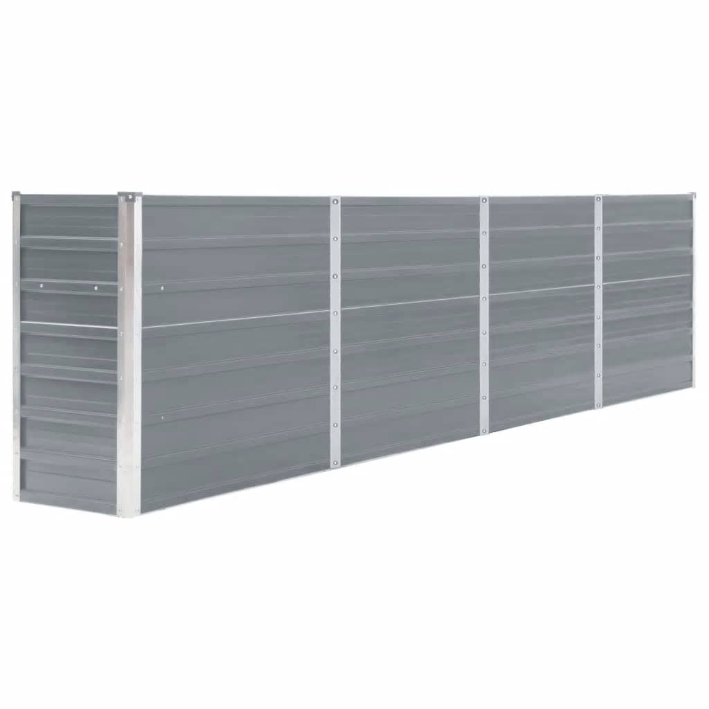 Hochbeet 160 x 80 x 77 cm Verzinkter Stahl Grau