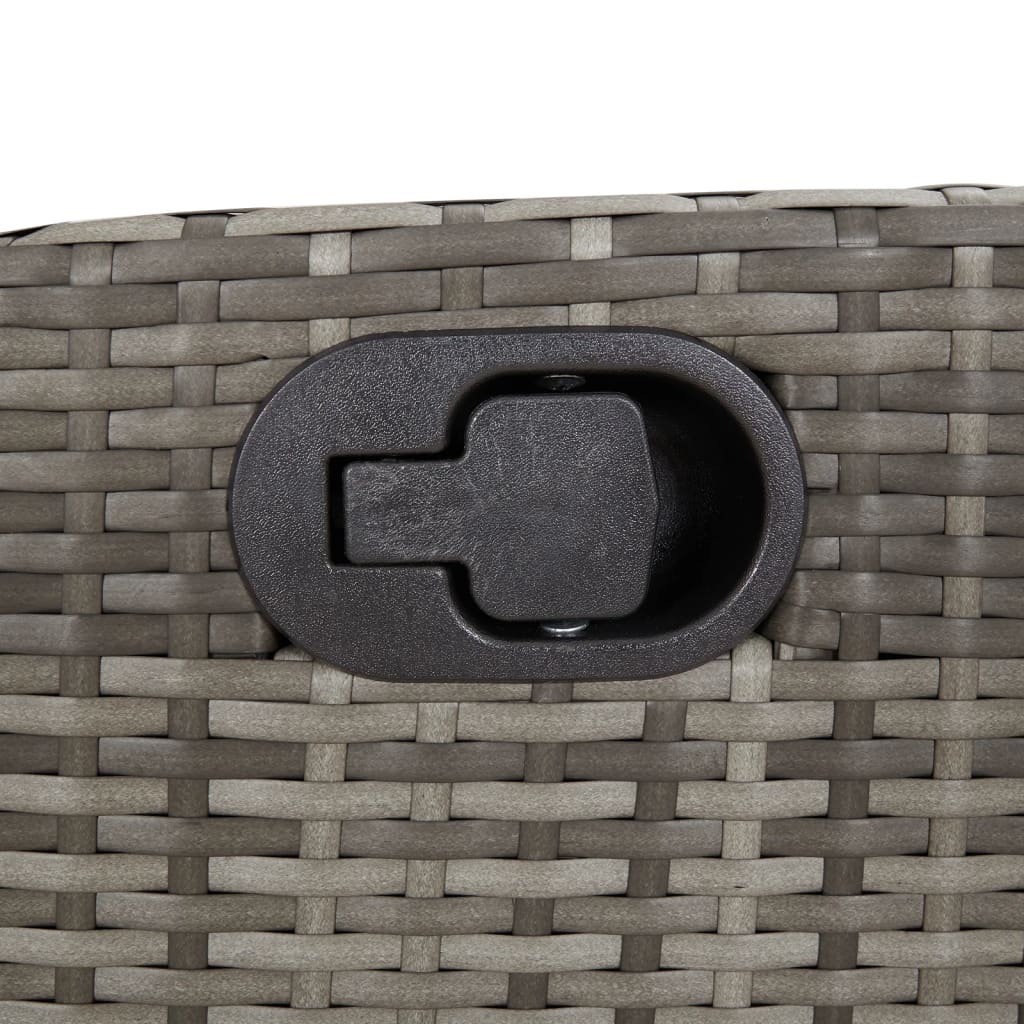 Gartensessel Verstellbar mit Kissen Schwarz Poly Rattan