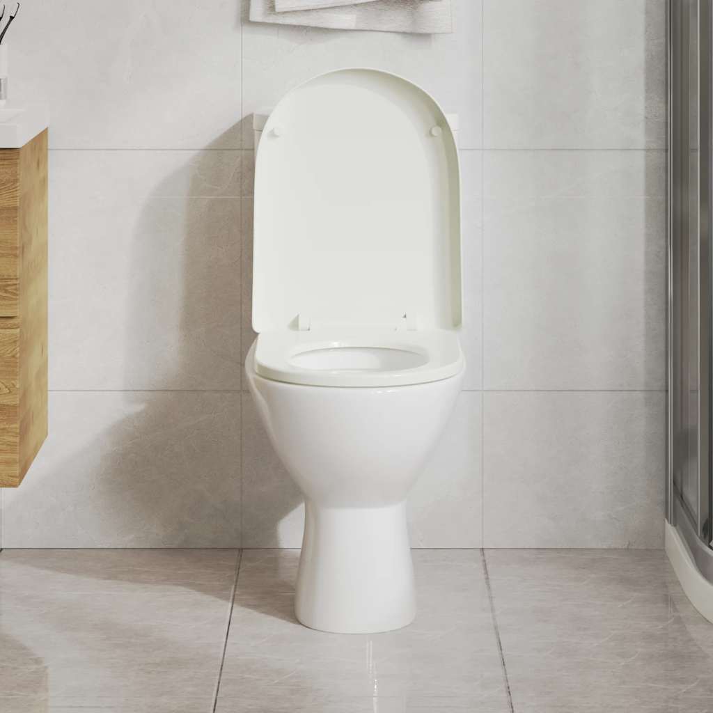 Toilettensitz mit Absenkautomatik Weiß Oval