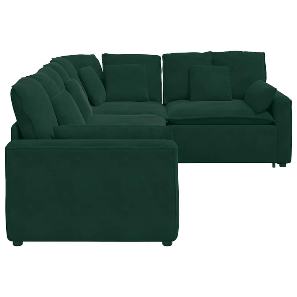 Modulares Sofa mit Kissen Samt Blau