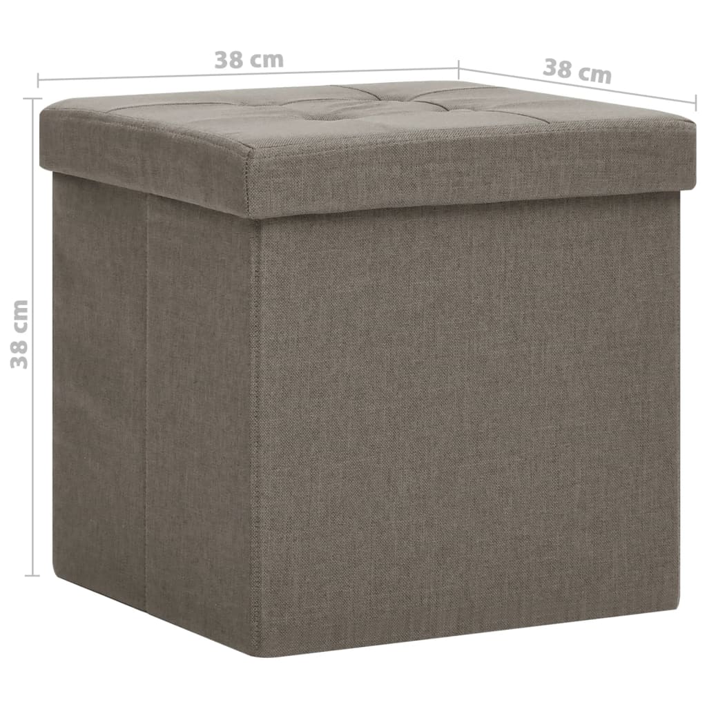 Hocker mit Stauraum Cremeweiß Leinenoptik