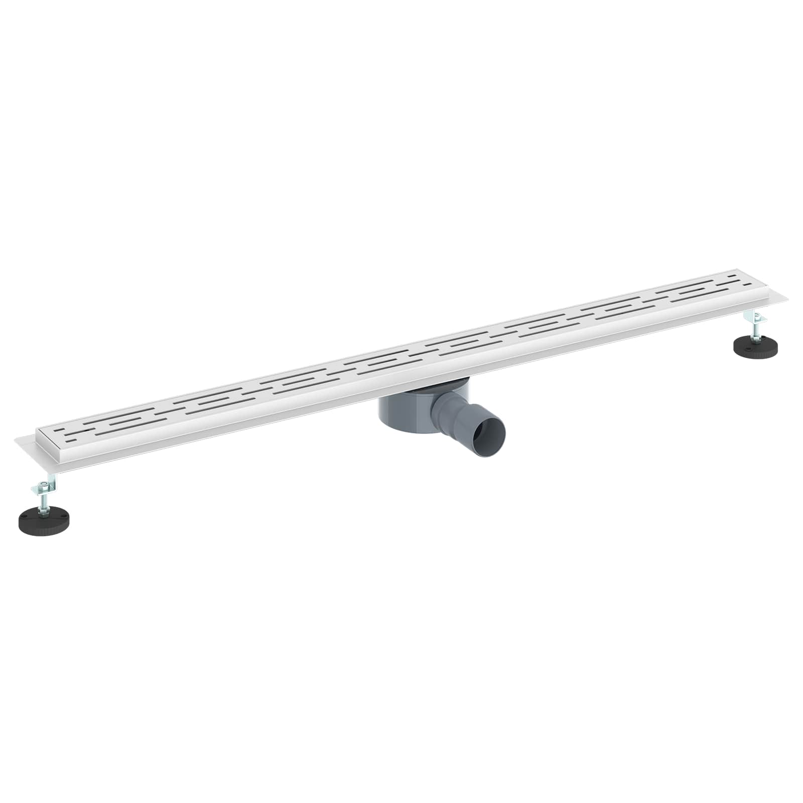 Duschabfluss mit Glashülle und 360° Siphon Schwarz 50 cm