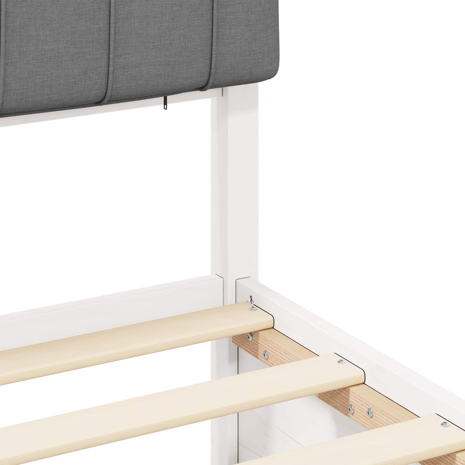 Bettgestell mit gepolstertem Kopfteil Hellgrau 200 x 200 cm