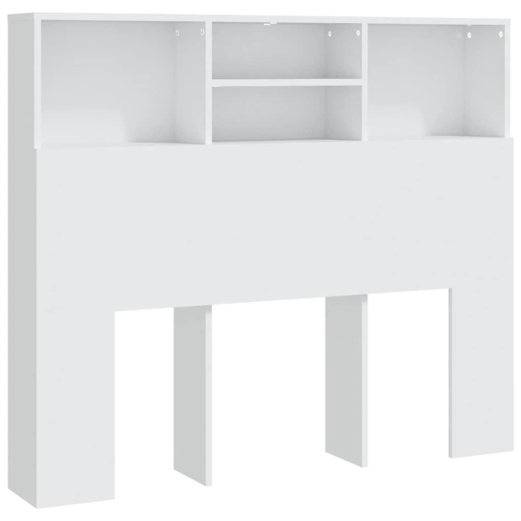 Bett-Kopfteil mit Ablagen Weiß 100x19x103,5 cm