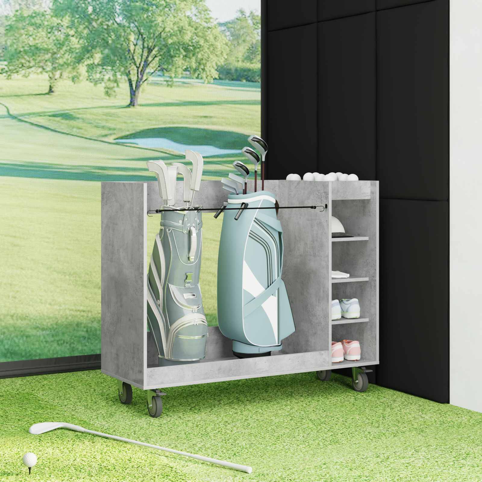 Golf Schrank Mit Rad Uni Weiß 65 x 45 x 98 cm