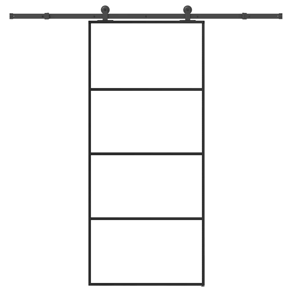 Schiebetür mit Beschlag 76x205 cm ESG-Glas & Aluminium