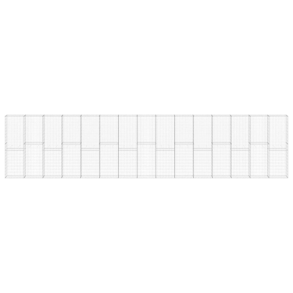 Gabionenwand mit Abdeckung Verzinkter Stahl 60x30x100 cm