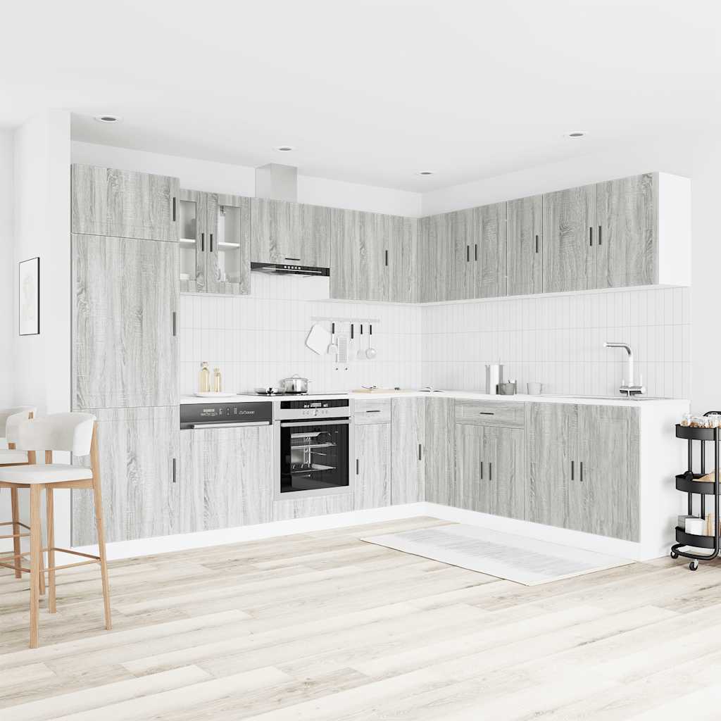 14-tlg. Küchenschrank-Set Porto Weiß Holzwerkstoff