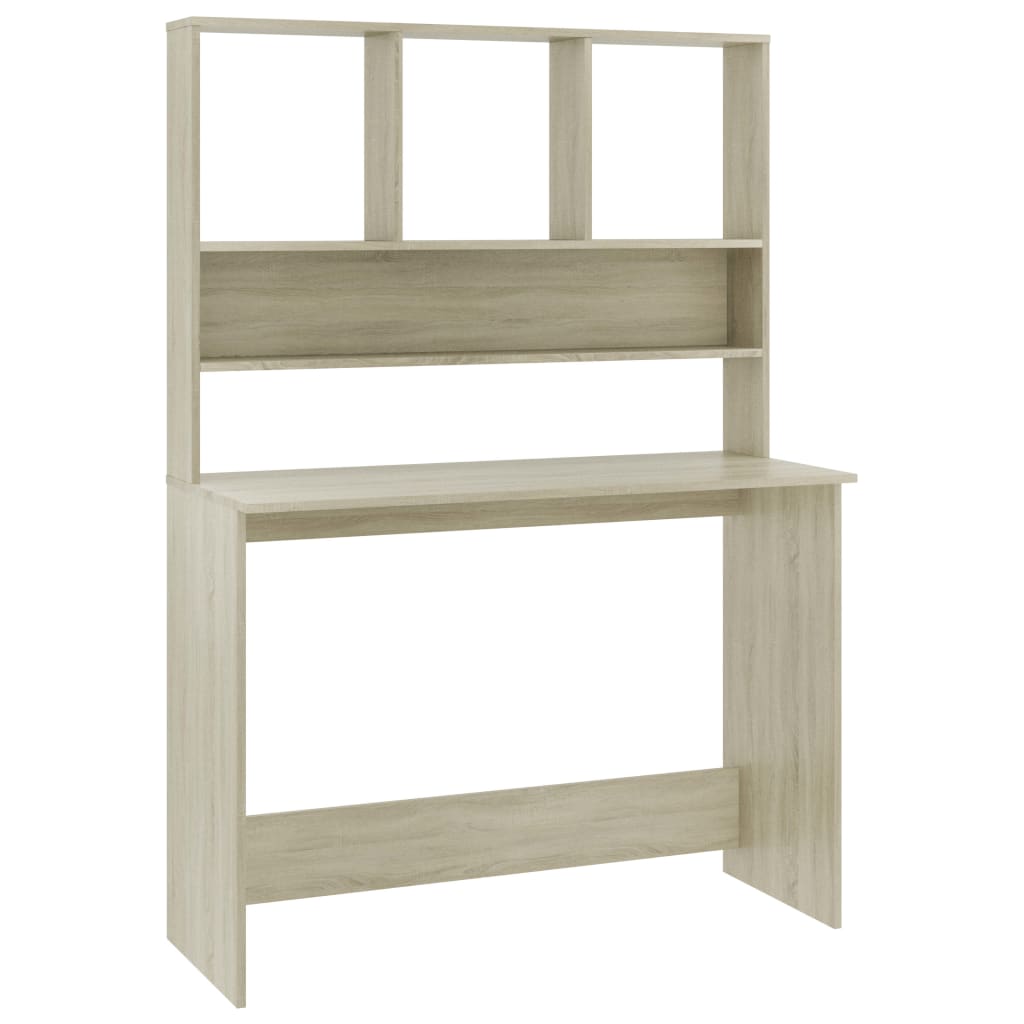 Schreibtisch mit Regalen Weiß 110x45x157 cm Holzwerkstoff