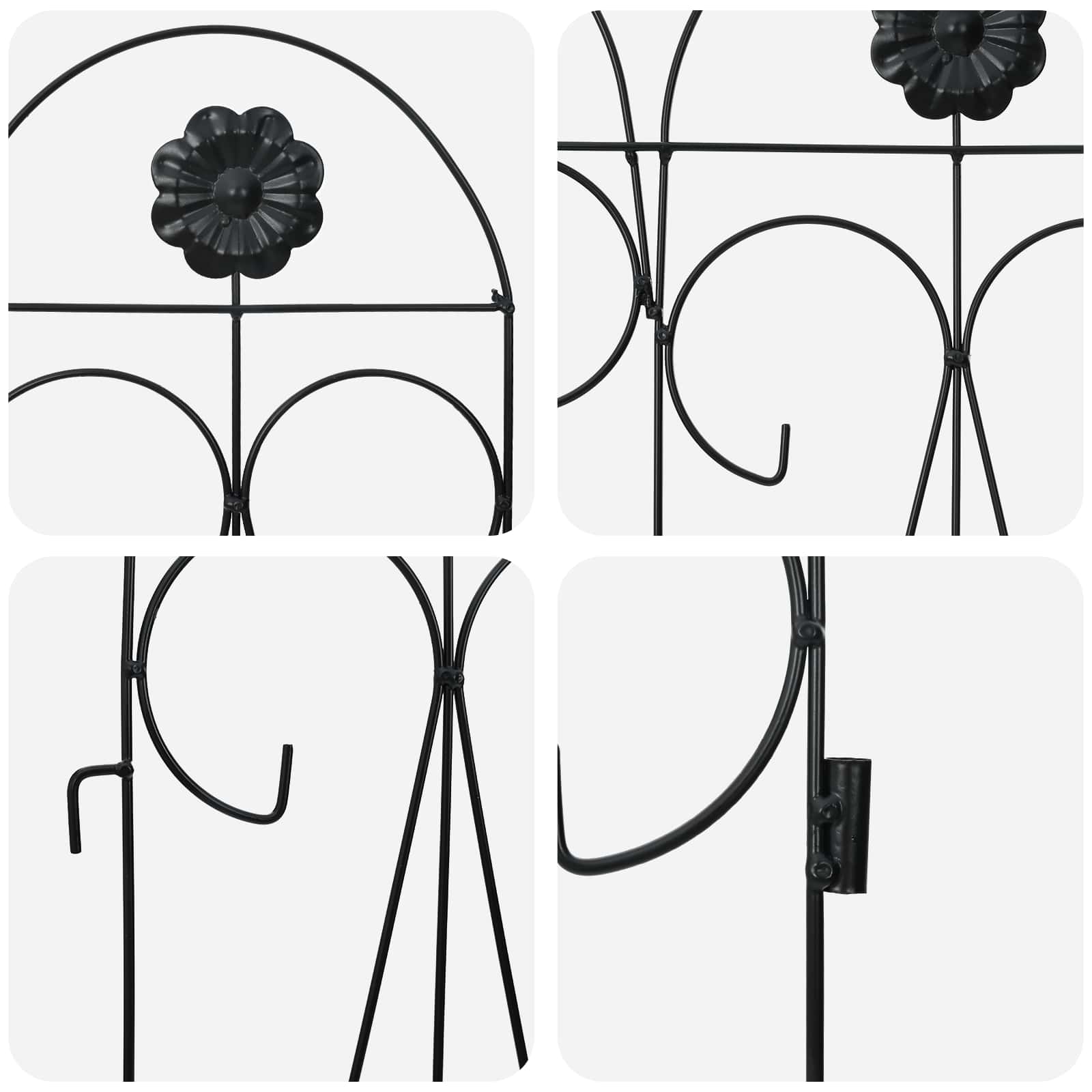 Gartenzaun 5 pcs Schwarz Stahl