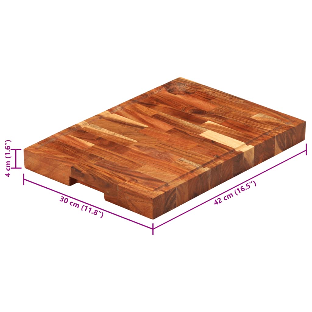 Schneidebrett 42x30x4 cm Massivholz Akazie