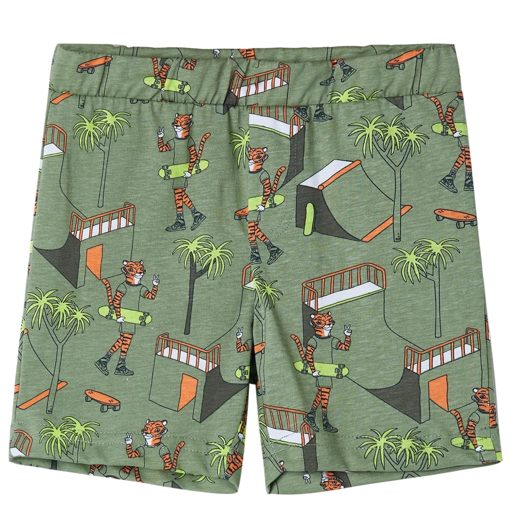 Kinderpyjama mit Kurzen Ärmeln Hellkhaki 92