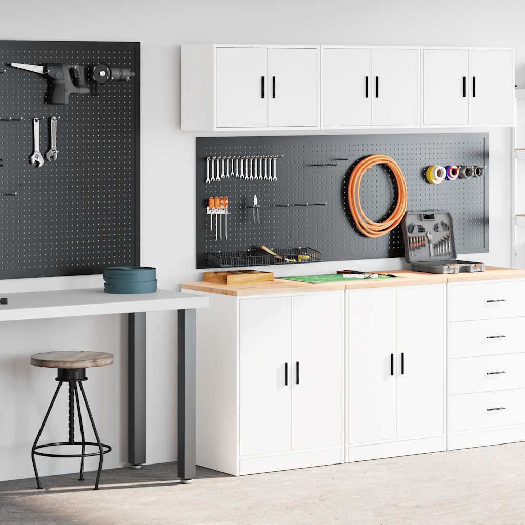 Garagenschränke 2 Stk. Schwarz Holzwerkstoff
