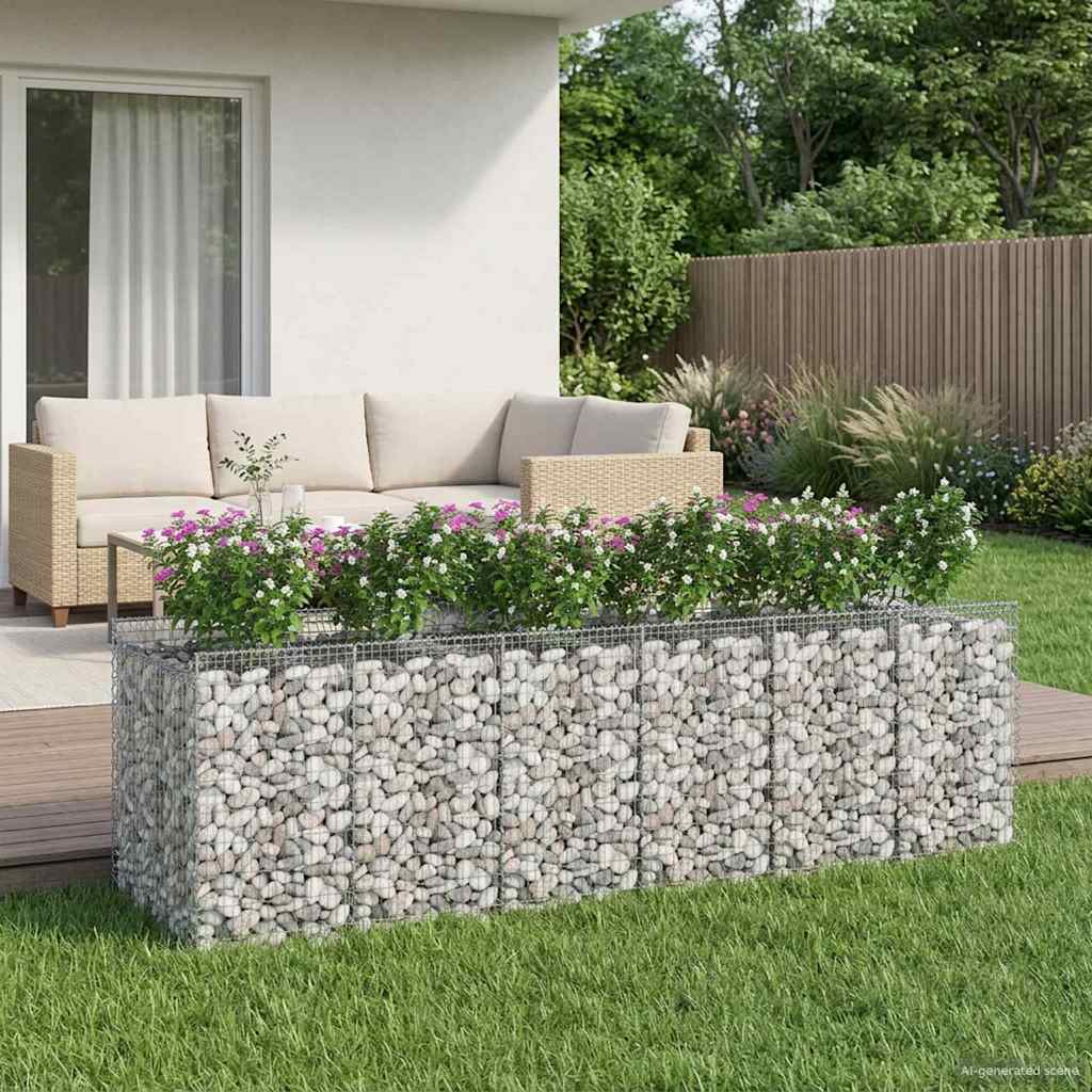 Gabionen-Hochbeet 2 pcs Silber