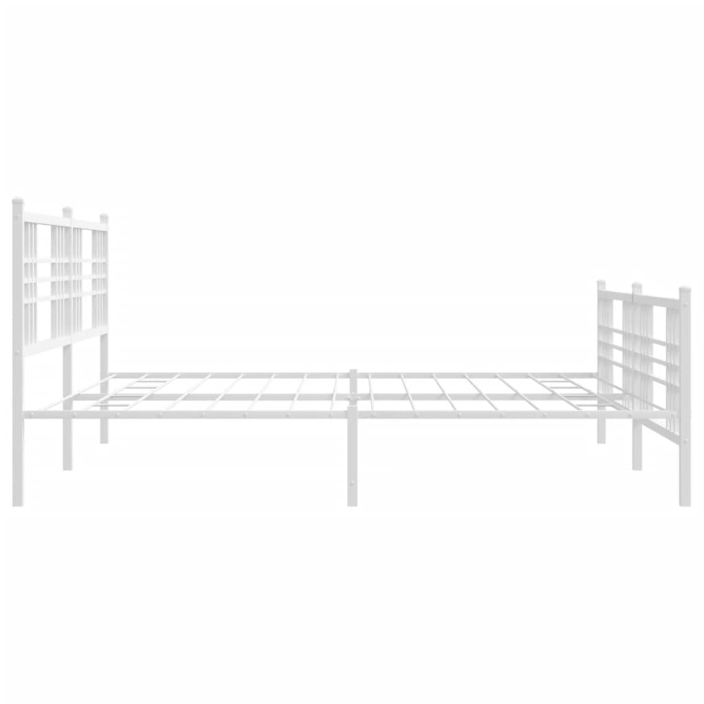 Bettgestell mit Kopf- und Fußteil Metall Schwarz 90x200 cm