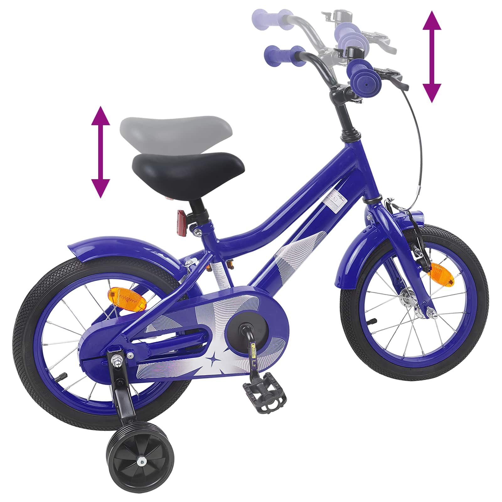 Kinderfahrrad 12 Zoll für 2-4 Jahre alt Dunkelblau