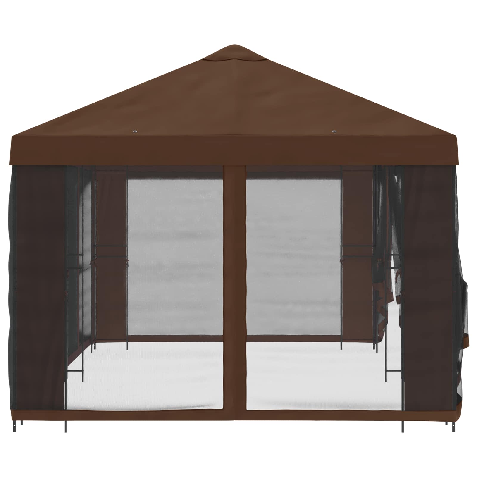 Pavillon mit Seitenwänden 6 x 3 m Beige Polyester und Stahl 190
