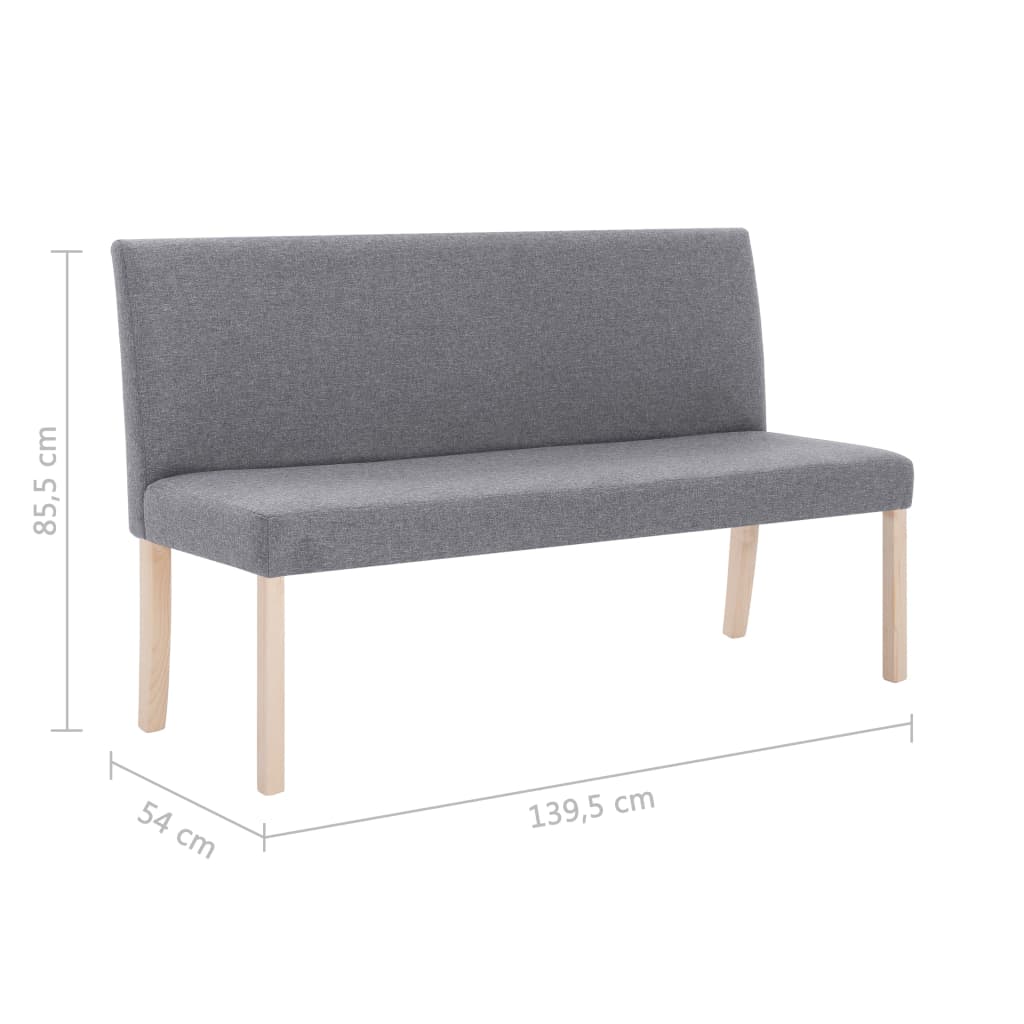 Sitzbank 139,5 cm Dunkelgrau Polyester