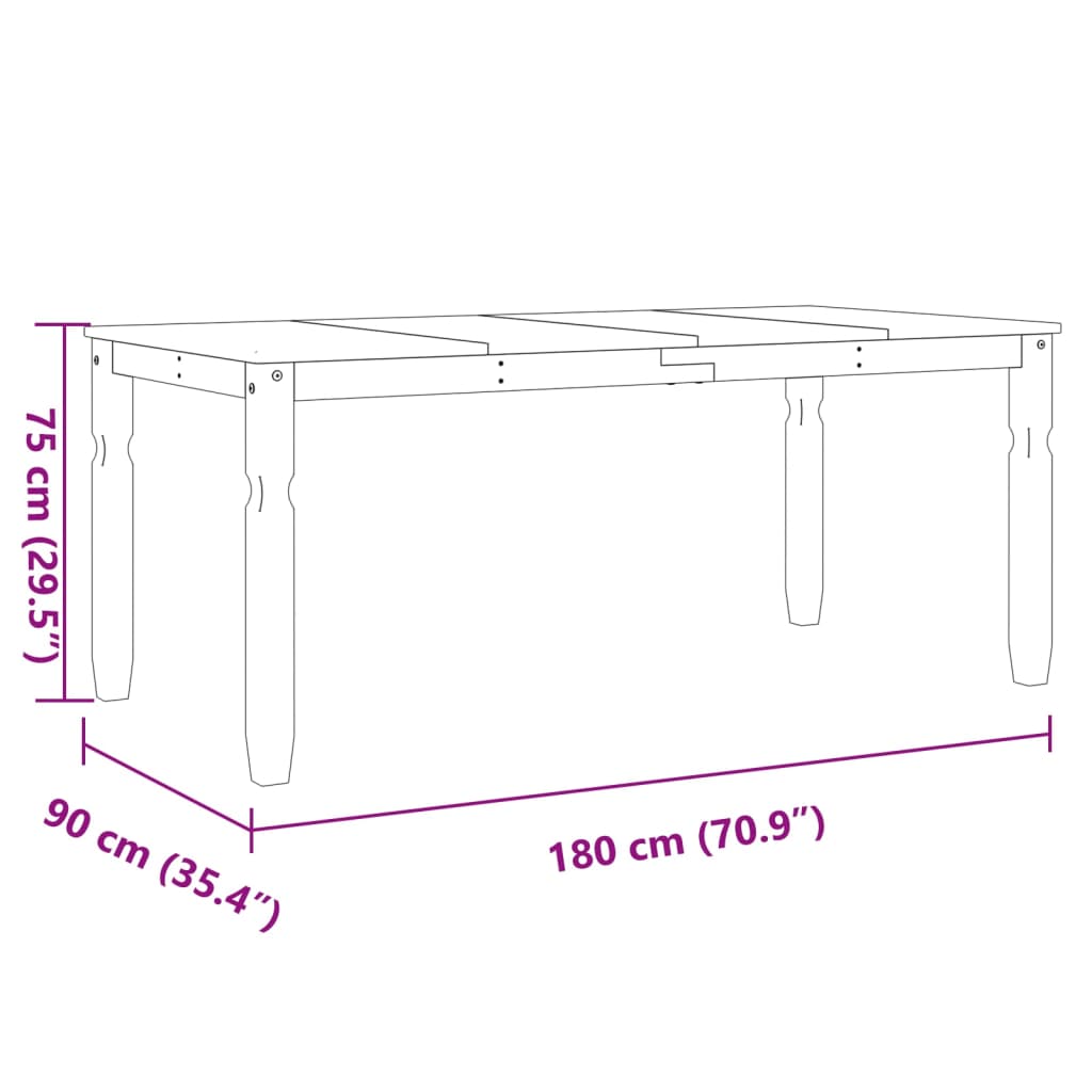 Esstisch Corona 112x60x75 cm Massivholz Kiefer